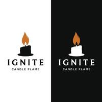 Simple candle flame logo template design with a creative and modern concept. vector