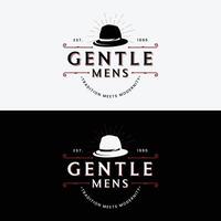 Vintage style masculine gentlemen logo template design.Logo for labels, clothing and men. vector