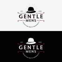 Vintage style masculine gentlemen logo template design.Logo for labels, clothing and men. vector