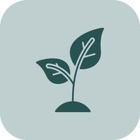 Sprout Glyph Tritone Icon vector