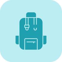 School Bag Glyph Tritone Icon vector