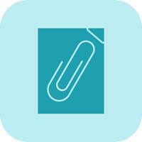 Paperclip Glyph Tritone Icon vector