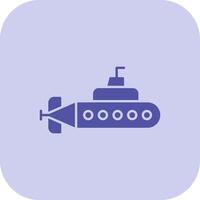 Submarine Glyph Tritone Icon vector