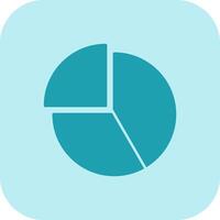 Pie Chart Glyph Tritone Icon vector