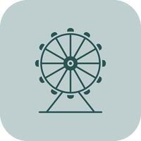 Ferris Wheel Glyph Tritone Icon vector