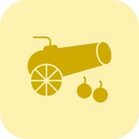 Cannon Glyph Tritone Icon vector