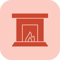 Fireplace Glyph Tritone Icon vector