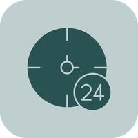 24 Hours Glyph Tritone Icon vector