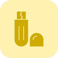 Flash Drive Glyph Tritone Icon vector