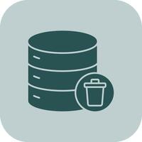 Eliminar datos glifo tritono icono vector