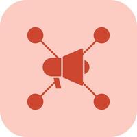 Social Network Glyph Tritone Icon vector