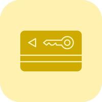 Key Card Glyph Tritone Icon vector