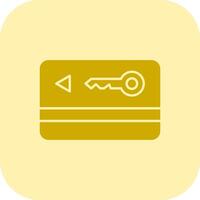 Key Card Glyph Tritone Icon vector