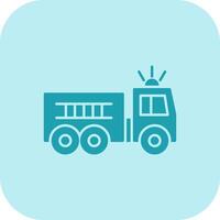 Fire Truck Glyph Tritone Icon vector