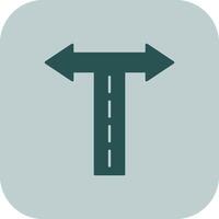 Crossroad Glyph Tritone Icon vector