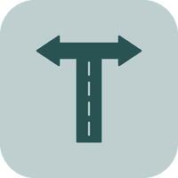 Crossroad Glyph Tritone Icon vector