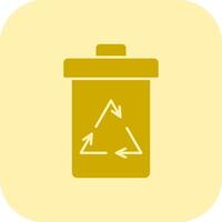 Recycle Bin Glyph Tritone Icon vector