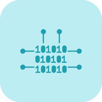 binario código glifo tritono icono vector