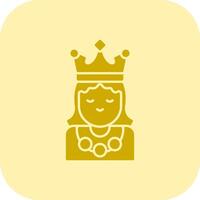 Princess Glyph Tritone Icon vector