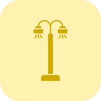 Street Lamp Glyph Tritone Icon vector