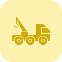 Tow Truck Glyph Tritone Icon vector