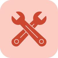 Cross Wrench Glyph Tritone Icon vector