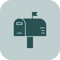 Mailbox Glyph Tritone Icon vector