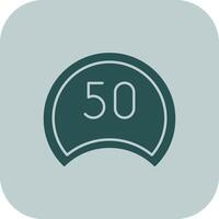 Speed Limit Glyph Tritone Icon vector