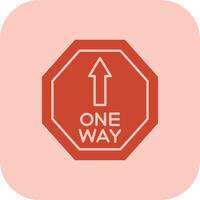 One Way Glyph Tritone Icon vector