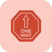 One Way Glyph Tritone Icon vector