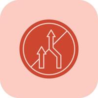 No Overtaking Glyph Tritone Icon vector