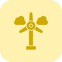 Wind Turbine Glyph Tritone Icon vector