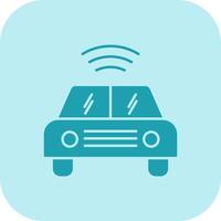 Autonomous Car Glyph Tritone Icon vector