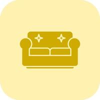 Couch Glyph Tritone Icon vector