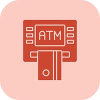 Atm Machine Glyph Tritone Icon vector