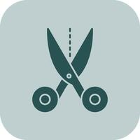 Scissors Glyph Tritone Icon vector