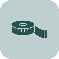 Measure Tape Glyph Tritone Icon vector