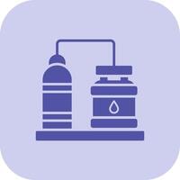 Oil Refinery Glyph Tritone Icon vector