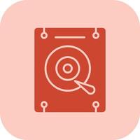 Hard Disk Glyph Tritone Icon vector