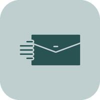 Mail Glyph Tritone Icon vector