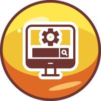 Computer Search Engine Vector Icon