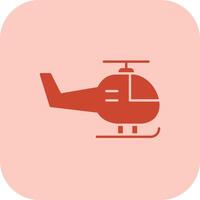 helicóptero glifo tritono icono vector