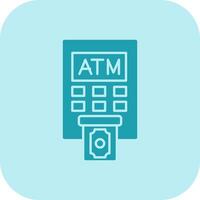 Atm Machine Glyph Tritone Icon vector