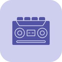 Cassette Recorder Glyph Tritone Icon vector