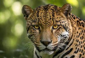 ai generado un majestuoso jaguar en sus natural habitat foto