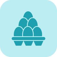 Egg Carton Glyph Tritone Icon vector