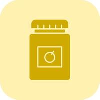 Jam Jar Glyph Tritone Icon vector