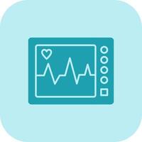 ECG Machine Glyph Tritone Icon vector