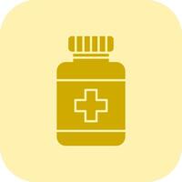 Medicine Bottle Glyph Tritone Icon vector