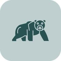 Polar Bear Glyph Tritone Icon vector